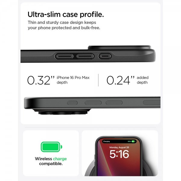 Spigen iPhone 16 Pro Max Skal Thin Fit MagFit Svart