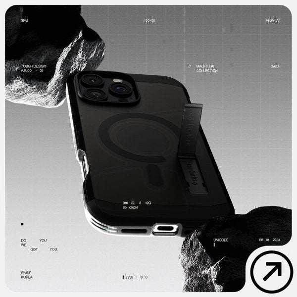 Spigen iPhone 16 Pro Max Skal Tough Armor MagFit Frost Black