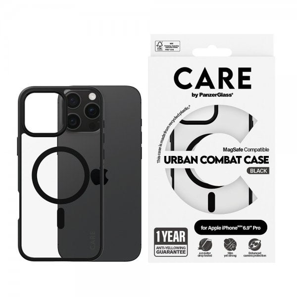 CARE by PanzerGlass iPhone 16 Pro Max Skal Urban Combat MagSafe Svart