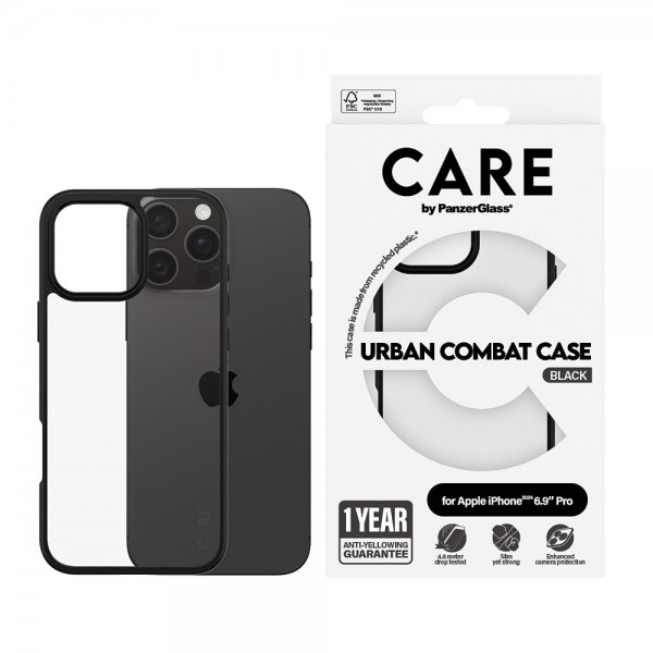 CARE by PanzerGlass iPhone 16 Pro Max Skal Urban Combat Svart