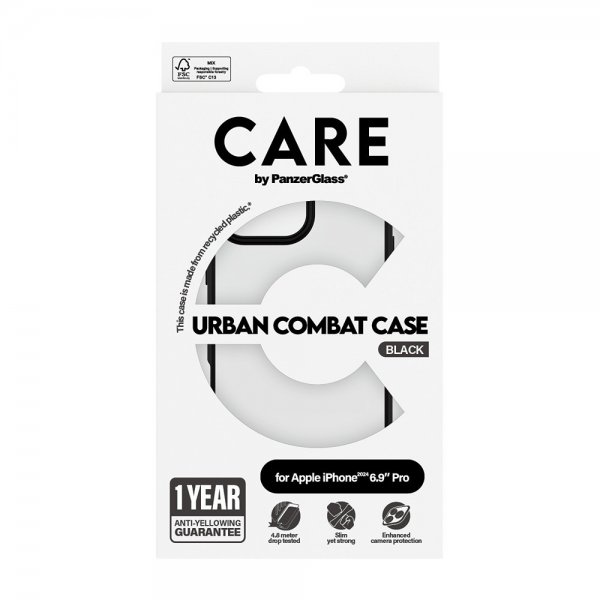 CARE by PanzerGlass iPhone 16 Pro Max Skal Urban Combat Svart