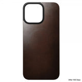 Nomad iPhone 16 Pro Max Skin Magnetic Leather Back Rustic Brown