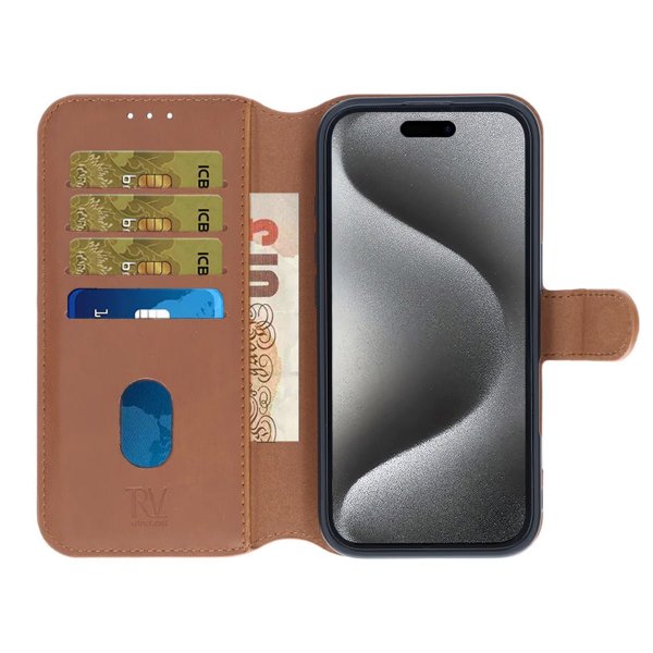 Rvelon iPhone 16 Pro Fodral Magnetiskt Avtagbart Skal Brun