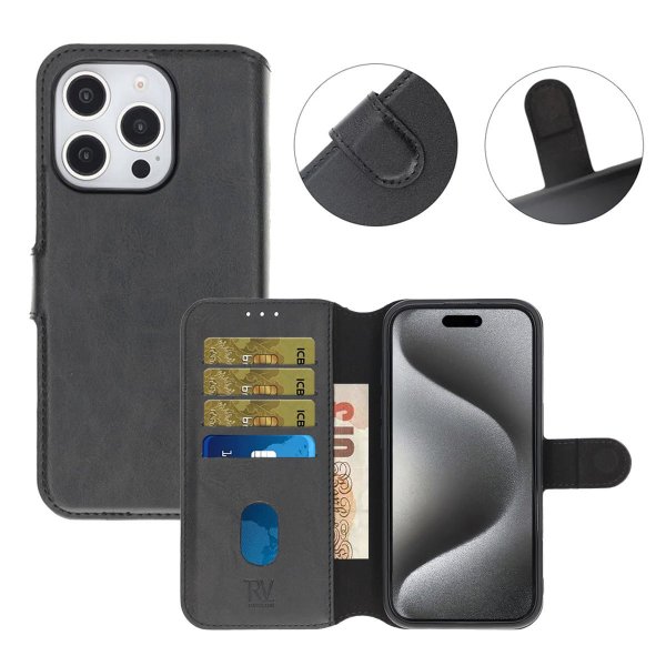 Rvelon iPhone 16 Pro Fodral Magnetiskt Avtagbart Skal Svart
