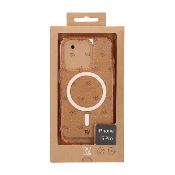 Rvelon iPhone 16 Pro Skal Glitter MagSafe Guld