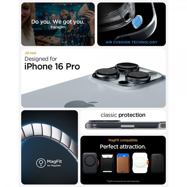 Spigen iPhone 16 Pro Skal Classic C1 MagFit Graphite
