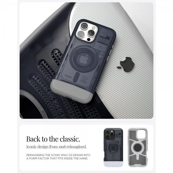 Spigen iPhone 16 Pro Skal Classic C1 MagFit Graphite