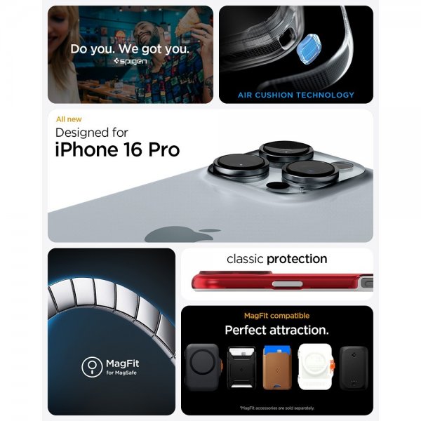 Spigen iPhone 16 Pro Skal Classic C1 MagFit Ruby