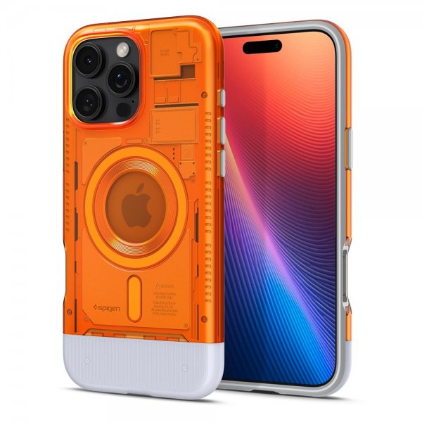 Spigen iPhone 16 Pro Skal Classic C1 MagFit Tangerine