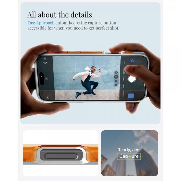 Spigen iPhone 16 Pro Skal Classic C1 MagFit Tangerine
