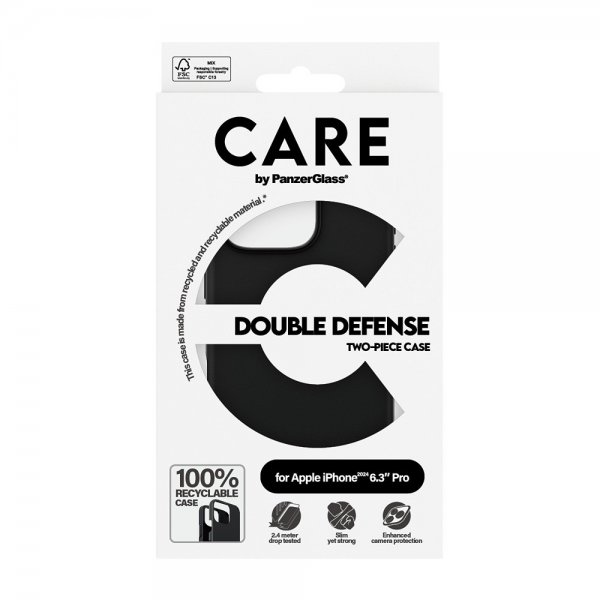 CARE by PanzerGlass iPhone 16 Pro Skal Double Defence Svart