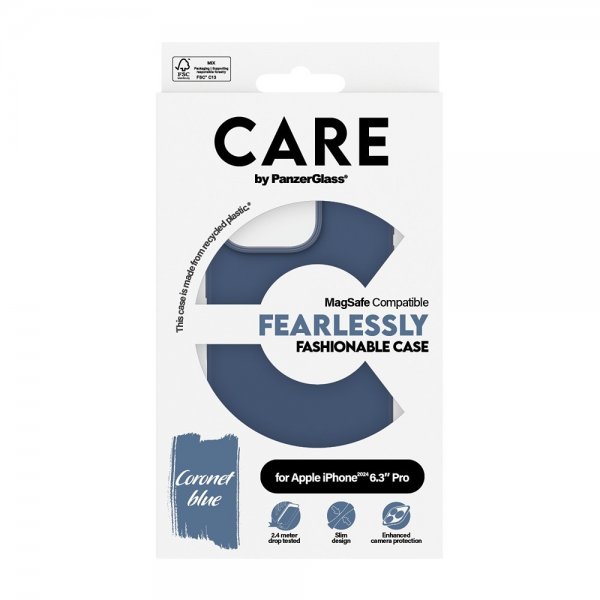 CARE by PanzerGlass iPhone 16 Pro Skal Fashionable MagSafe Blå
