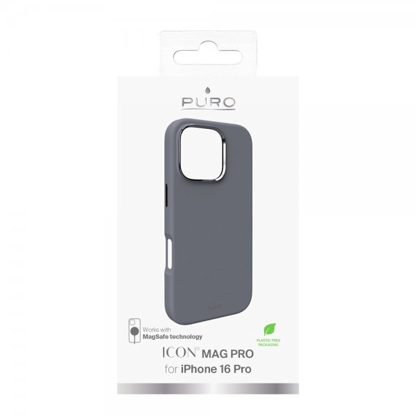 Puro iPhone 16 Pro Skal ICON Mag Pro Grå