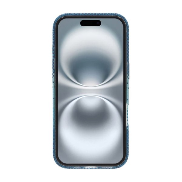 iPhone 16 Pro Skal Utfällbart Stativ MagSafe Randig Blå