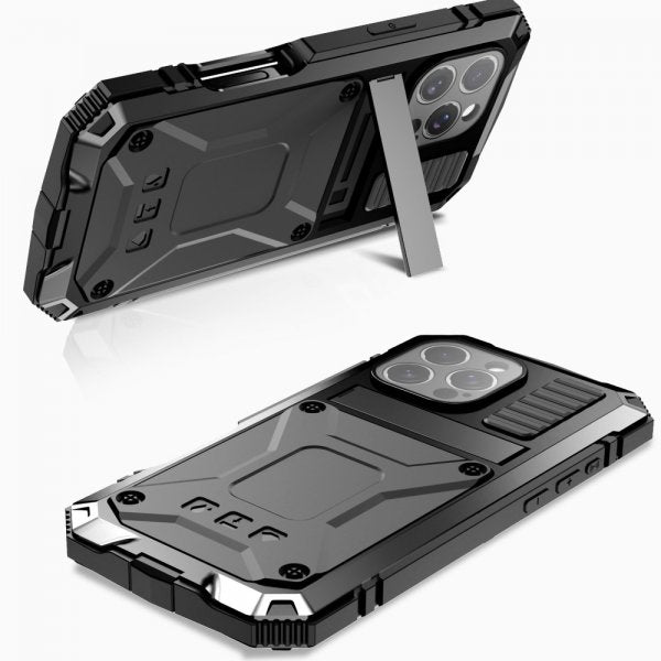 R-JUST iPhone 16 Pro Skal Metall Stöttåligt Svart