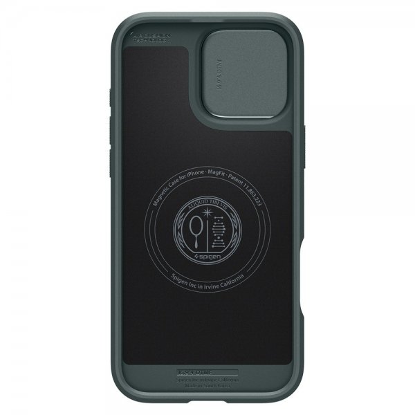 Spigen iPhone 16 Pro Skal Optik Armor MagFit Abyss Green