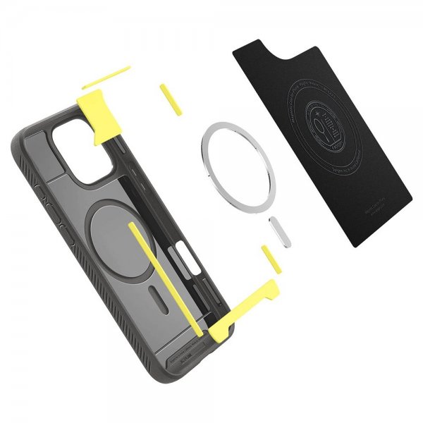 Spigen iPhone 16 Pro Skal Rugged Armor MagFit Grå