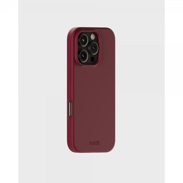 holdit iPhone 16 Pro Skal Silikon Red Velvet