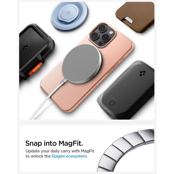 Spigen iPhone 16 Pro Skal Thin Fit MagFit Rose Titanium