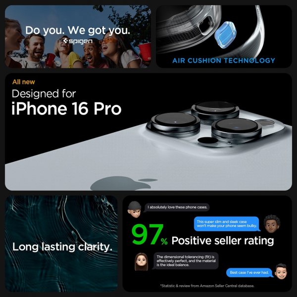 Spigen iPhone 16 Pro Skal Ultra Hybrid Crystal Clear
