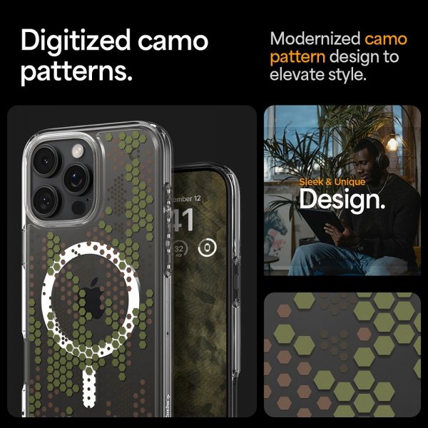 Spigen iPhone 16 Pro Skal Ultra Hybrid MagFit Digital Camo