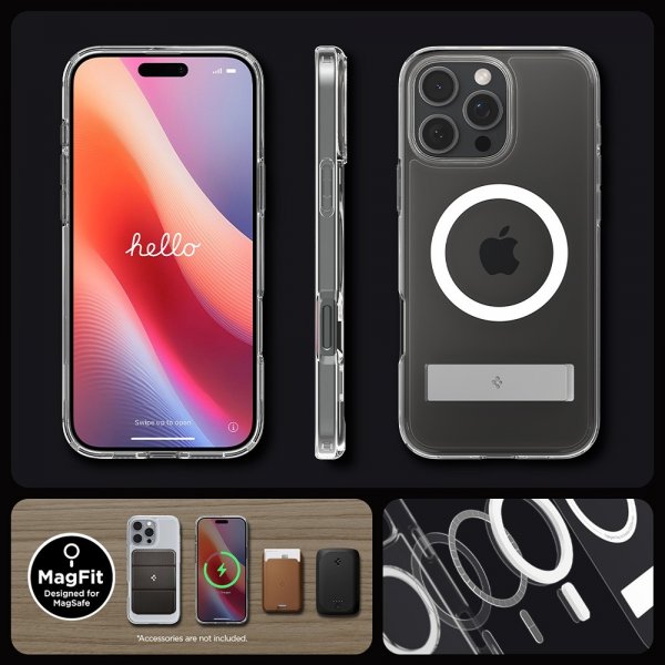Spigen iPhone 16 Pro Skal Ultra Hybrid S MagFit Crystal Clear