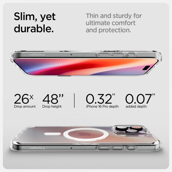 Spigen iPhone 16 Pro Skal Ultra Hybrid T MagFit Clear White