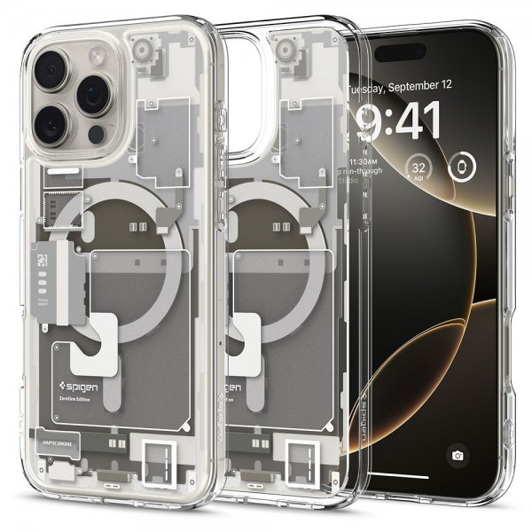 Spigen iPhone 16 Pro Skal Ultra Hybrid Zero One MagFit Natural Titanium