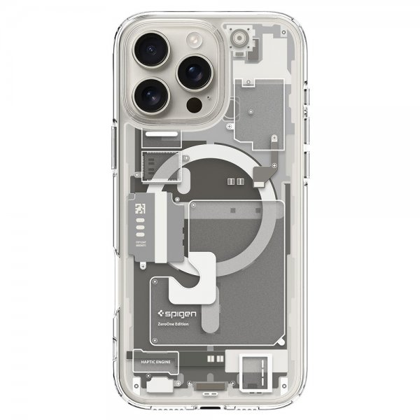 Spigen iPhone 16 Pro Skal Ultra Hybrid Zero One MagFit Natural Titanium