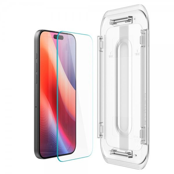 Spigen iPhone 16 Pro/iPhone 17/17 Pro Skärmskydd GLAS.tR EZ Fit 2-pack