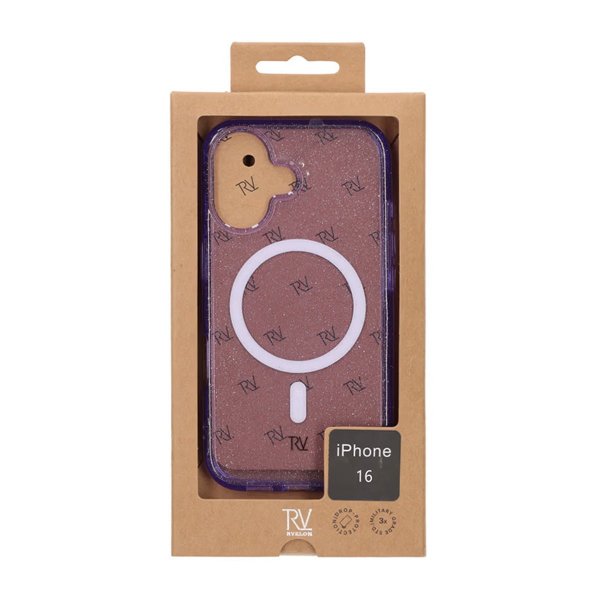 Rvelon iPhone 16 Skal Glitter MagSafe Lila