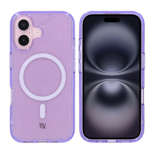 Rvelon iPhone 16 Skal Glitter MagSafe Lila