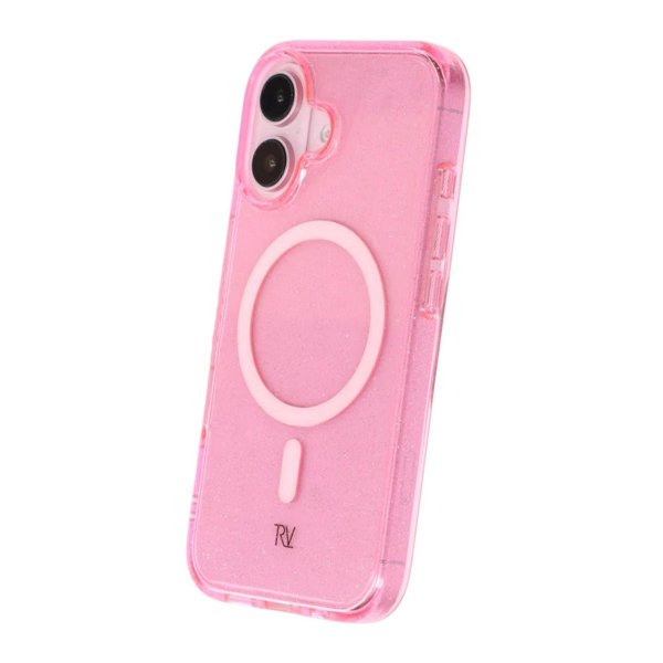 Rvelon iPhone 16 Skal Glitter MagSafe Rosa