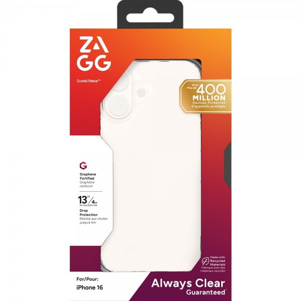 ZAGG iPhone 16 Skal Crystal Palace Transparent