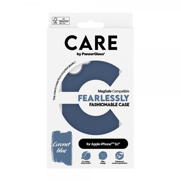 CARE by PanzerGlass iPhone 16 Skal Fashionable MagSafe Blå