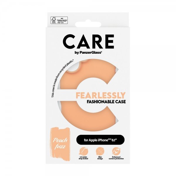 CARE by PanzerGlass iPhone 16 Skal Fashionable Peachy
