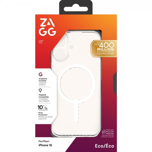 ZAGG iPhone 16 Skal Luxe Snap Transparent