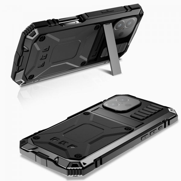 R-JUST iPhone 16 Skal Metall Stöttåligt Svart