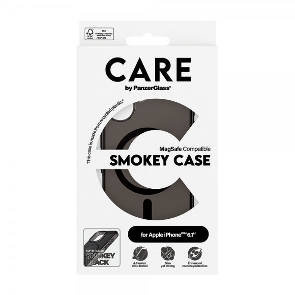 CARE by PanzerGlass iPhone 16 Skal Smokey MagSafe Svart