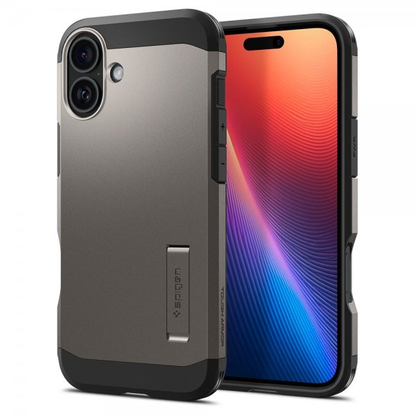 Spigen iPhone 16 Skal Tough Armor MagFit Gunmetal