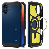 Spigen iPhone 16 Skal Tough Armor MagFit Navy Blue