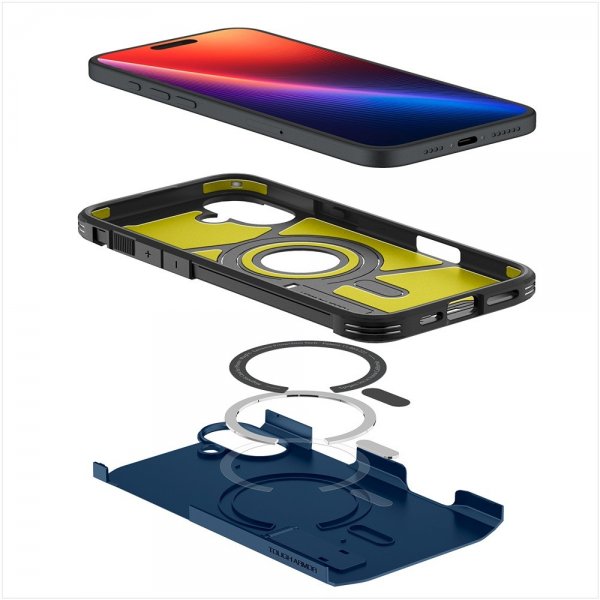 Spigen iPhone 16 Skal Tough Armor MagFit Navy Blue