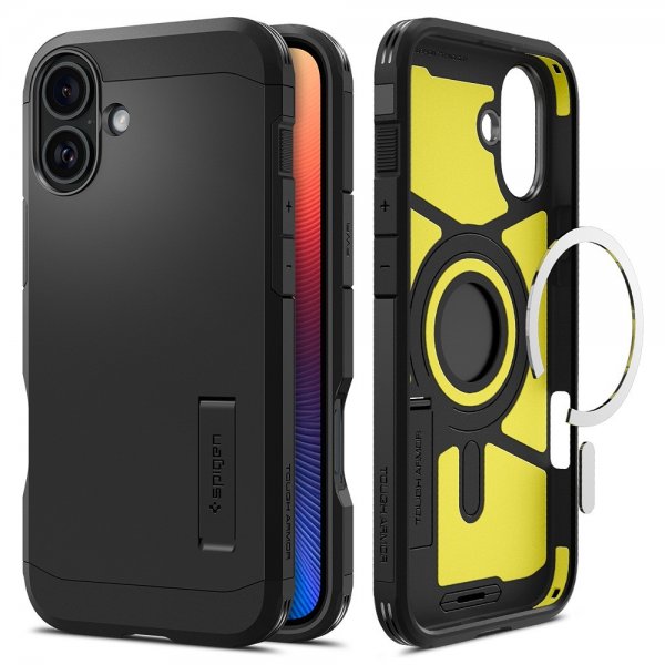 Spigen iPhone 16 Skal Tough Armor MagFit Svart
