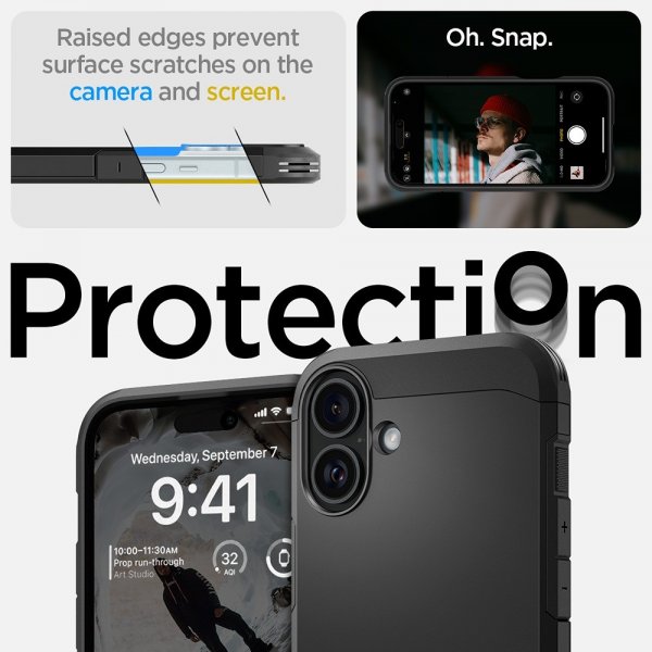 Spigen iPhone 16 Skal Tough Armor MagFit Svart