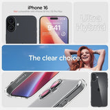 Spigen iPhone 16 Skal Ultra Hybrid Crystal Clear