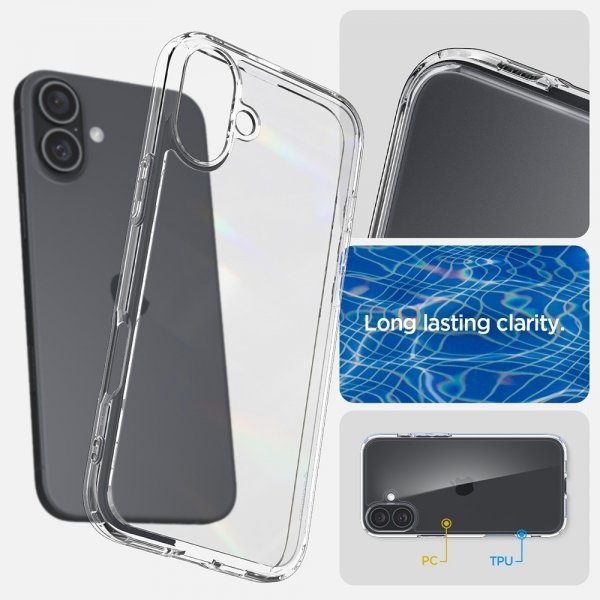 Spigen iPhone 16 Skal Ultra Hybrid Crystal Clear