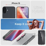 Spigen iPhone 16 Skal Ultra Hybrid Frost Clear