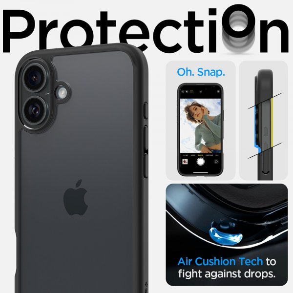 Spigen iPhone 16 Skal Ultra Hybrid Matte Svart