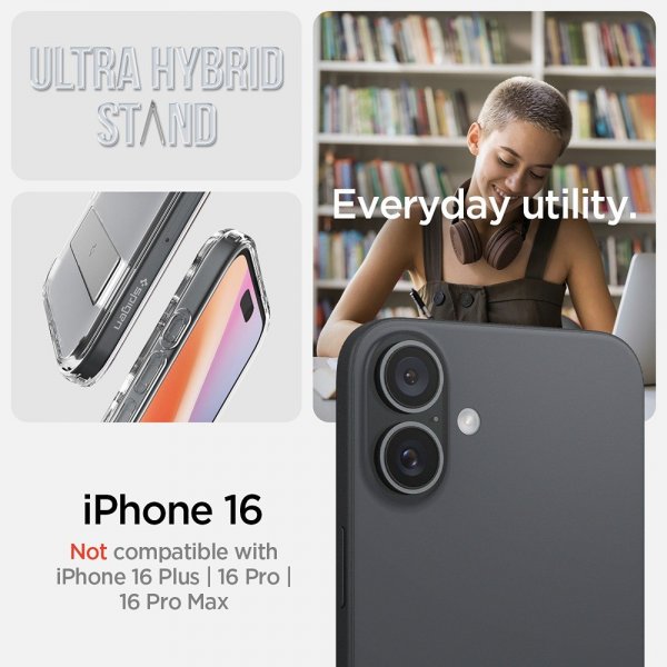 Spigen iPhone 16 Skal Ultra Hybrid S MagFit Crystal Clear