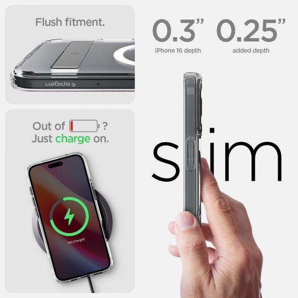 Spigen iPhone 16 Skal Ultra Hybrid S MagFit Crystal Clear